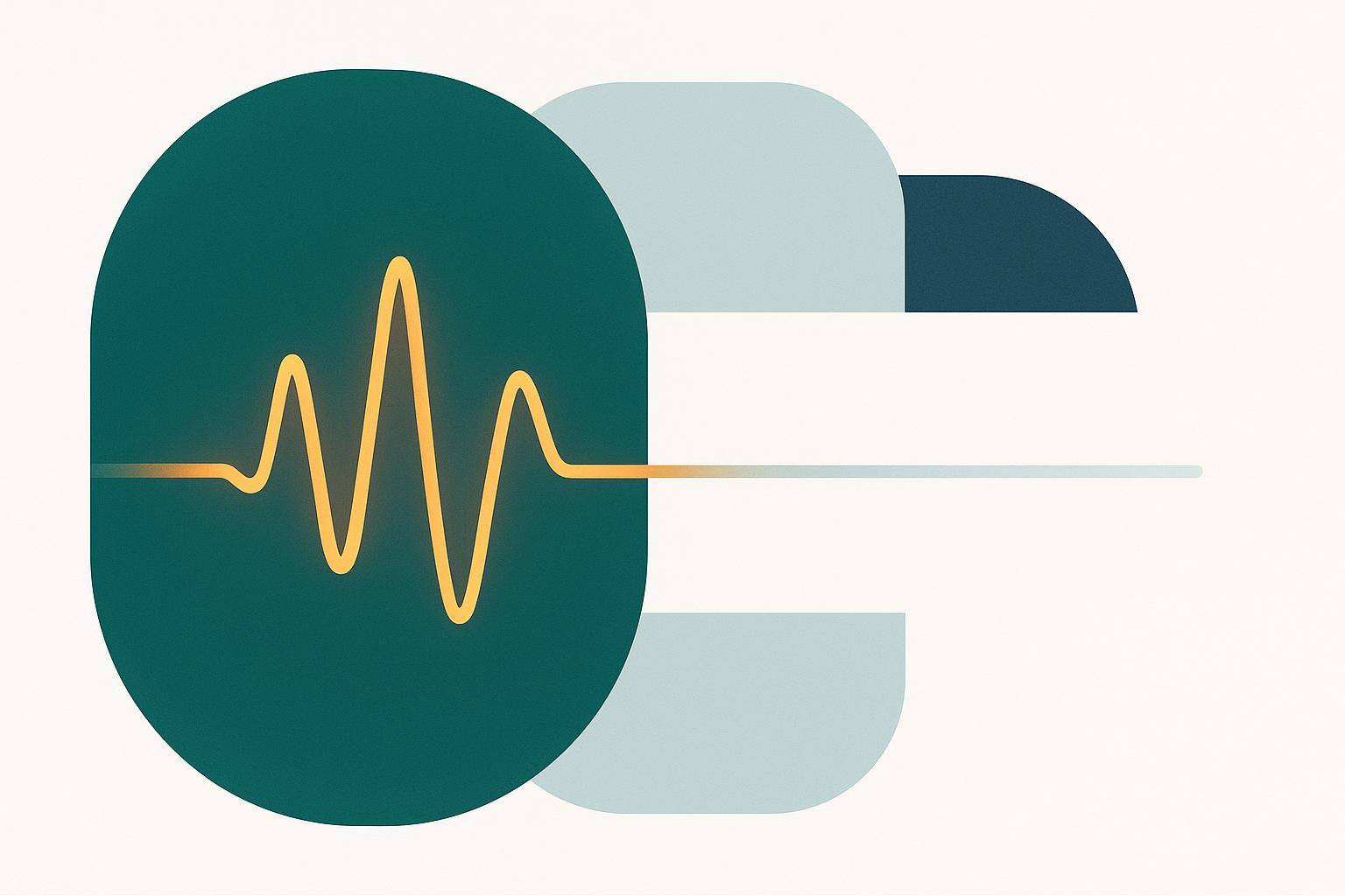 A warm, active signal line that flattens and cools to pale blue as an engaged lead goes silent over time