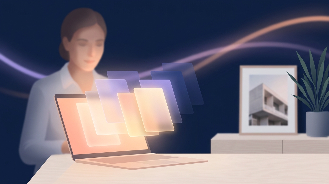 Real estate agent reviewing an AI-generated lead scorecard on a laptop, with color-coded contact tiers — Hot, Warm, Cool — displayed in a Follow Up Boss CRM dashboard